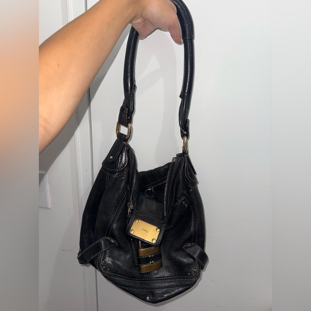 Chloe Black Leather Shoulder Bag